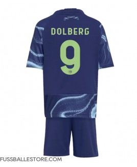 Günstige Ajax Kasper Dolberg #9 Auswärts Trikotsatzt Kinder 2025-26 Kurzarm (+ Kurze Hosen)
